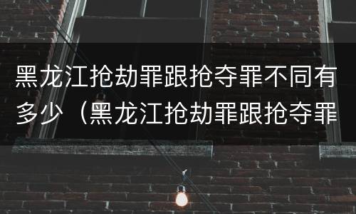 黑龙江抢劫罪跟抢夺罪不同有多少（黑龙江抢劫罪跟抢夺罪不同有多少条）