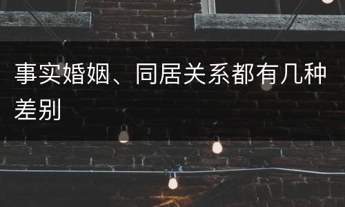 事实婚姻、同居关系都有几种差别