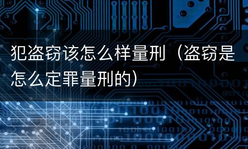 犯盗窃该怎么样量刑（盗窃是怎么定罪量刑的）