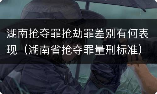 湖南抢夺罪抢劫罪差别有何表现（湖南省抢夺罪量刑标准）