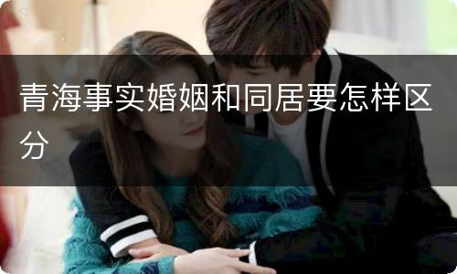 青海事实婚姻和同居要怎样区分