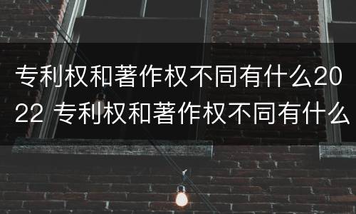 专利权和著作权不同有什么2022 专利权和著作权不同有什么2022年的