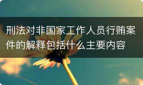 刑法对非国家工作人员行贿案件的解释包括什么主要内容