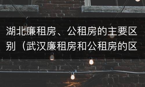 湖北廉租房、公租房的主要区别（武汉廉租房和公租房的区别）