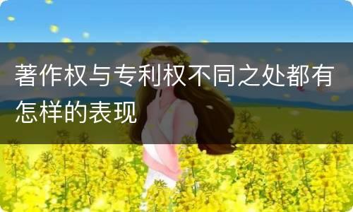 著作权与专利权不同之处都有怎样的表现