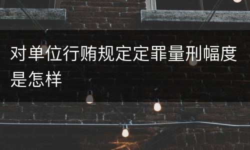 对单位行贿规定定罪量刑幅度是怎样