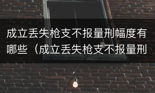 成立丢失枪支不报量刑幅度有哪些（成立丢失枪支不报量刑幅度有哪些规定）