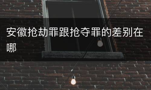 安徽抢劫罪跟抢夺罪的差别在哪