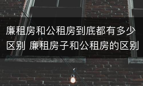 廉租房和公租房到底都有多少区别 廉租房子和公租房的区别