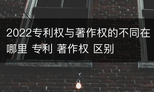 2022专利权与著作权的不同在哪里 专利 著作权 区别