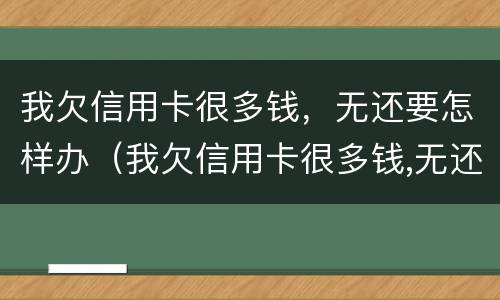 我欠信用卡很多钱，无还要怎样办（我欠信用卡很多钱,无还要怎样办理）