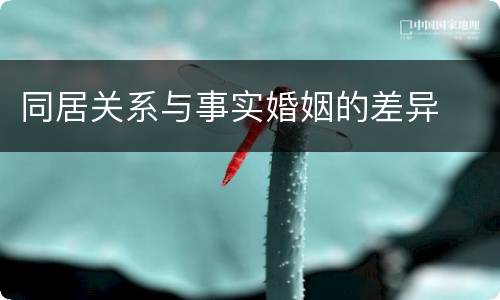 同居关系与事实婚姻的差异