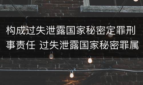 构成过失泄露国家秘密定罪刑事责任 过失泄露国家秘密罪属于哪一类犯罪