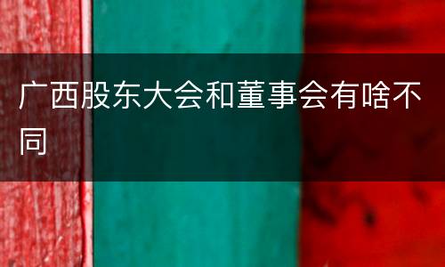 广西股东大会和董事会有啥不同