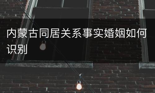 内蒙古同居关系事实婚姻如何识别