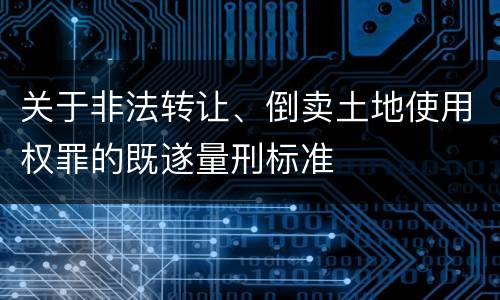 关于非法转让、倒卖土地使用权罪的既遂量刑标准