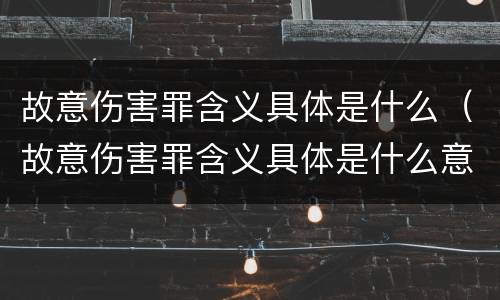 故意伤害罪含义具体是什么（故意伤害罪含义具体是什么意思）