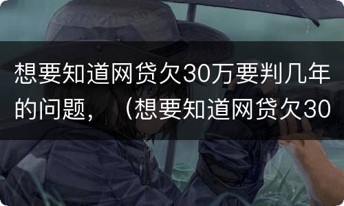 想要知道网贷欠30万要判几年的问题，（想要知道网贷欠30万要判几年的问题吗）