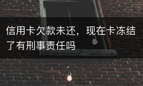 信用卡欠款未还，现在卡冻结了有刑事责任吗