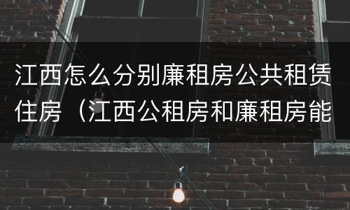 江西怎么分别廉租房公共租赁住房（江西公租房和廉租房能买吗）