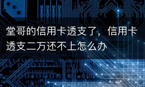 堂哥的信用卡透支了，信用卡透支二万还不上怎么办