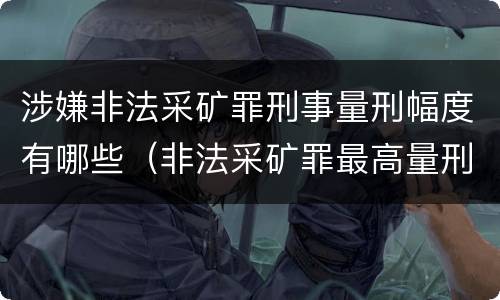 涉嫌非法采矿罪刑事量刑幅度有哪些（非法采矿罪最高量刑）