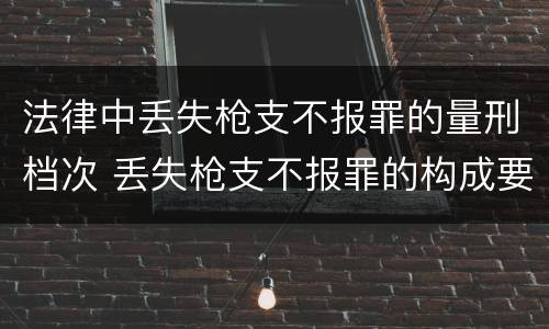 法律中丢失枪支不报罪的量刑档次 丢失枪支不报罪的构成要件