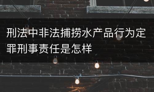 刑法中非法捕捞水产品行为定罪刑事责任是怎样