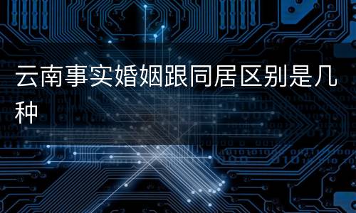 云南事实婚姻跟同居区别是几种