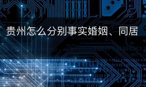 贵州怎么分别事实婚姻、同居