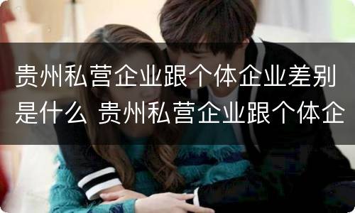 贵州私营企业跟个体企业差别是什么 贵州私营企业跟个体企业差别是什么意思