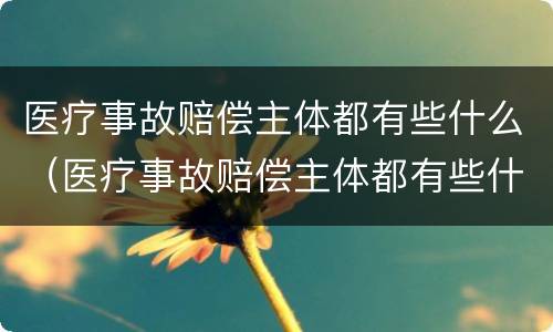 医疗事故赔偿主体都有些什么（医疗事故赔偿主体都有些什么费用）