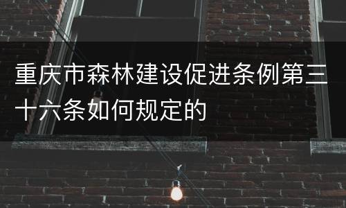 重庆市森林建设促进条例第三十六条如何规定的