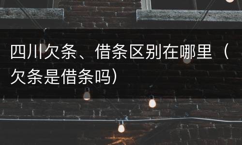 四川欠条、借条区别在哪里（欠条是借条吗）