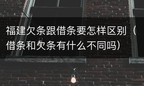 福建欠条跟借条要怎样区别（借条和欠条有什么不同吗）