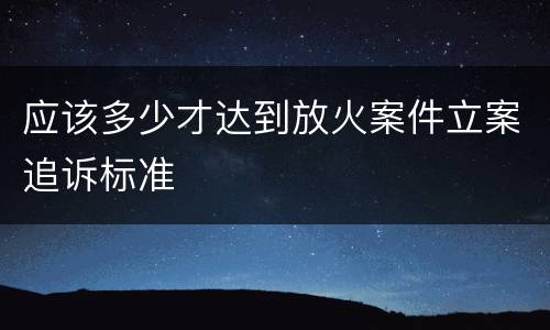 应该多少才达到放火案件立案追诉标准
