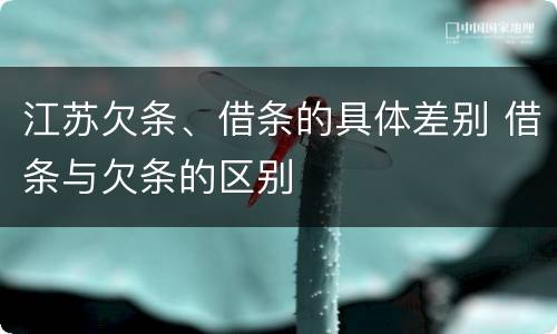 江苏欠条、借条的具体差别 借条与欠条的区别