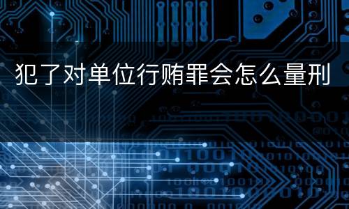 犯了对单位行贿罪会怎么量刑