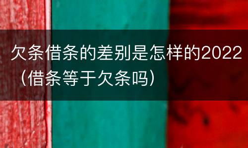 欠条借条的差别是怎样的2022（借条等于欠条吗）