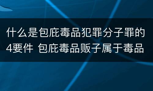 什么是包庇毒品犯罪分子罪的4要件 包庇毒品贩子属于毒品犯罪吗