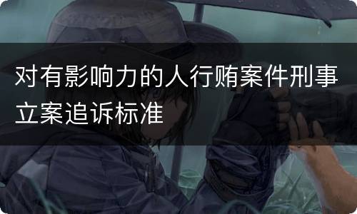 对有影响力的人行贿案件刑事立案追诉标准
