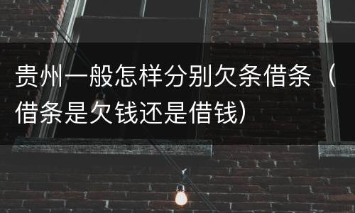 贵州一般怎样分别欠条借条（借条是欠钱还是借钱）
