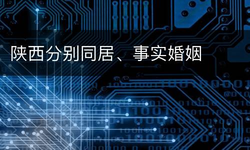 陕西分别同居、事实婚姻