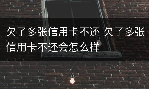 欠了多张信用卡不还 欠了多张信用卡不还会怎么样