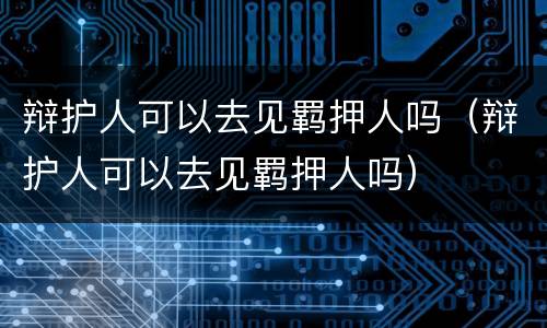 辩护人可以去见羁押人吗（辩护人可以去见羁押人吗）
