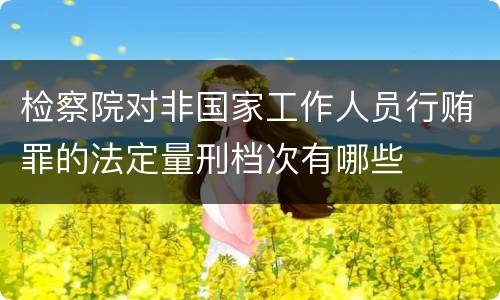 检察院对非国家工作人员行贿罪的法定量刑档次有哪些