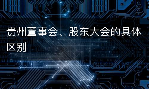 贵州董事会、股东大会的具体区别