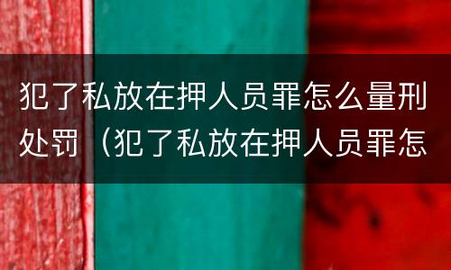 犯了私放在押人员罪怎么量刑处罚（犯了私放在押人员罪怎么量刑处罚）