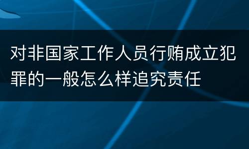 对非国家工作人员行贿成立犯罪的一般怎么样追究责任