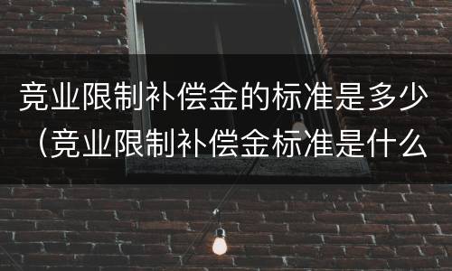 竞业限制补偿金的标准是多少（竞业限制补偿金标准是什么）